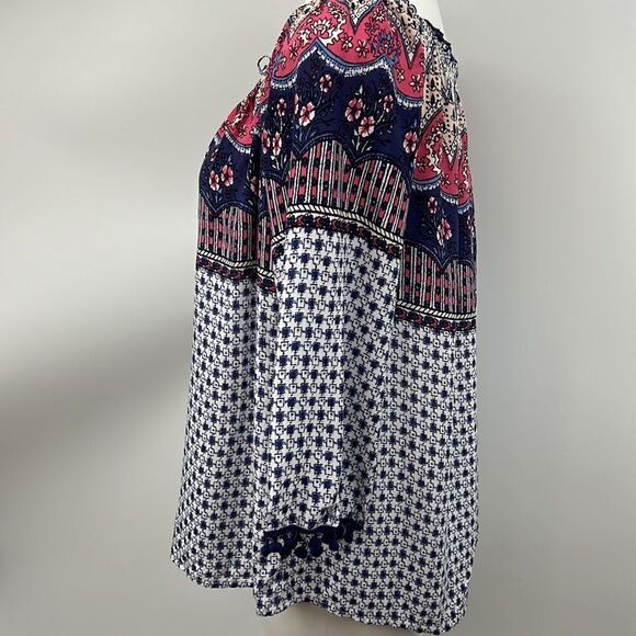 Umgee 3/4 sleeve cotton blend small peasant blouse - Picture 5 of 6